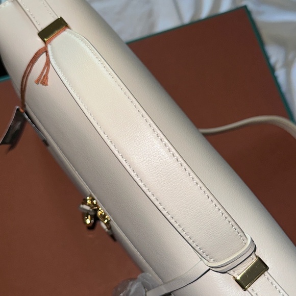 NEW Loro Piana Extra Bag L27 Linen Calf in Light Travertine/Sun Gold - Picture 11 of 15